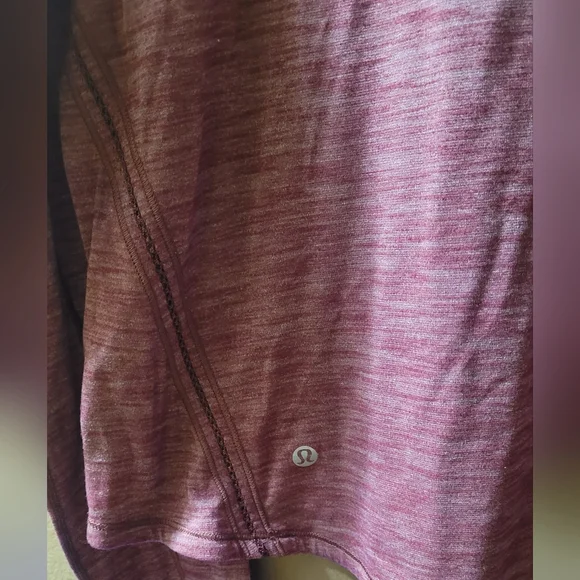 GUC Lululemon Athletica Lost in Pace Long Sleeve Heathered Deep Rouge Size 12 - Picture 10 of 14